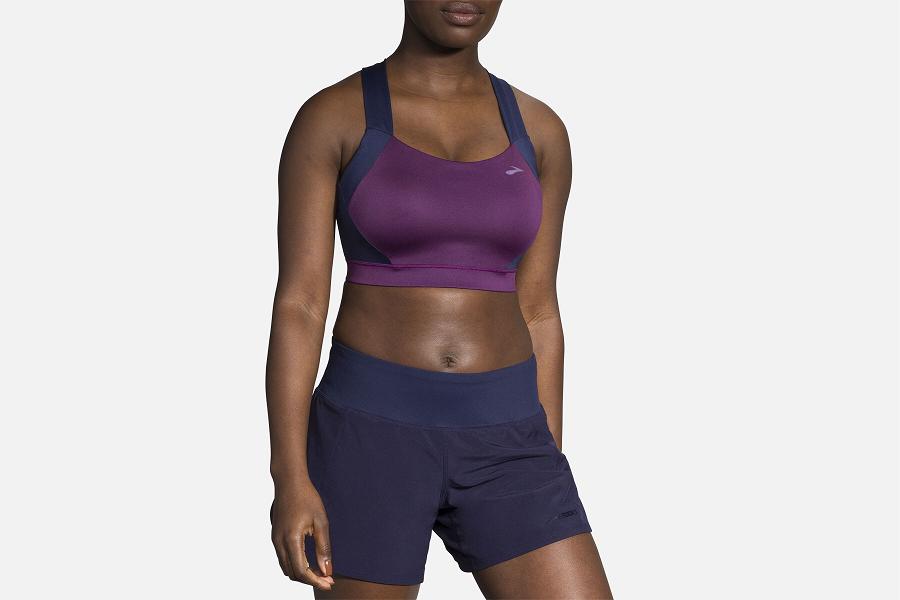 Brooks UpHold Crossback Women Clothing & Sports Bra Purple MEF096412